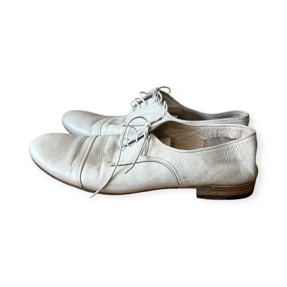 Vintage Y2K, Strategia Distressed white Oxford Shoes, Size 39EU